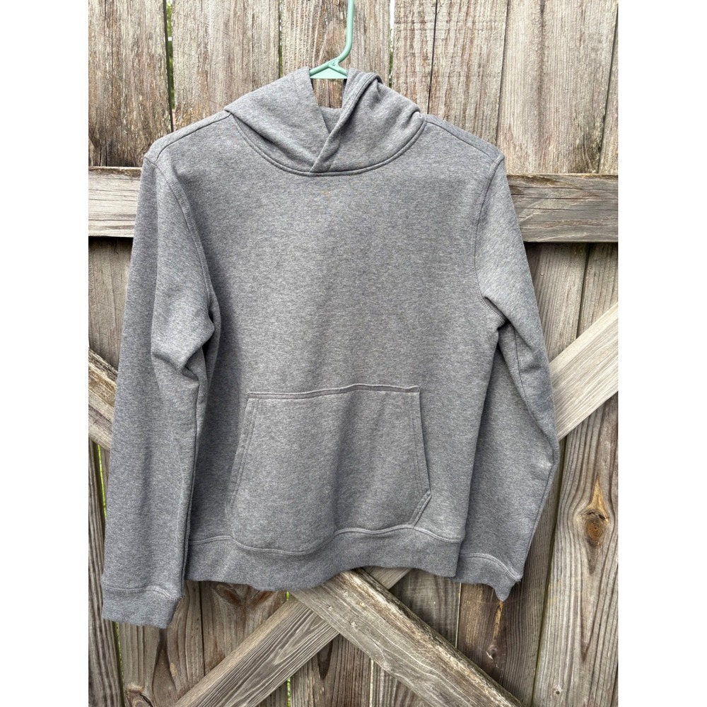 Vively Boys Heather Gray Pullover Hoodie Sweatshirt XL 14/16 Kangaroo Pocket